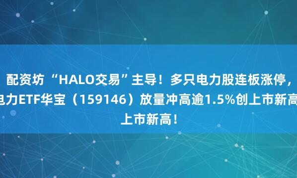 配资坊 “HALO交易”主导!多只电力股连板涨停,电力ETF华宝(159146)放量冲高逾1.5%创上市新高!